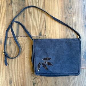 Vintage Barbara Bolan Blue Suede Shoulder Bag